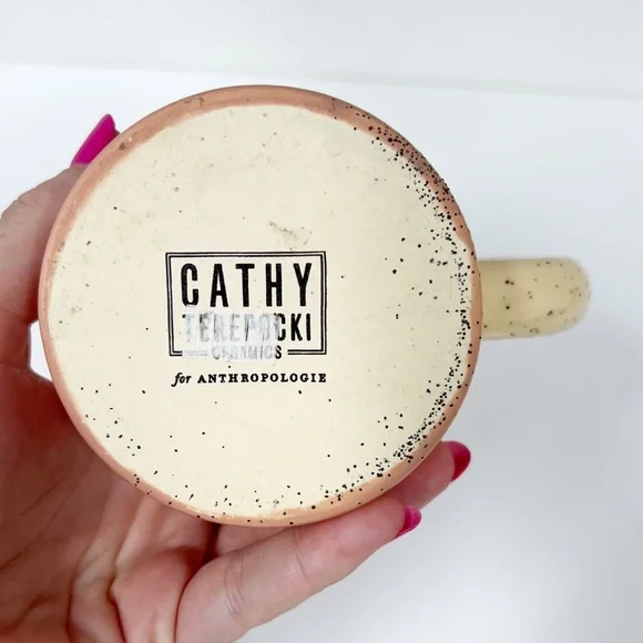 Anthropologie Cathy Terepocki Ceramic Mug Peach - Picture 5 of 5